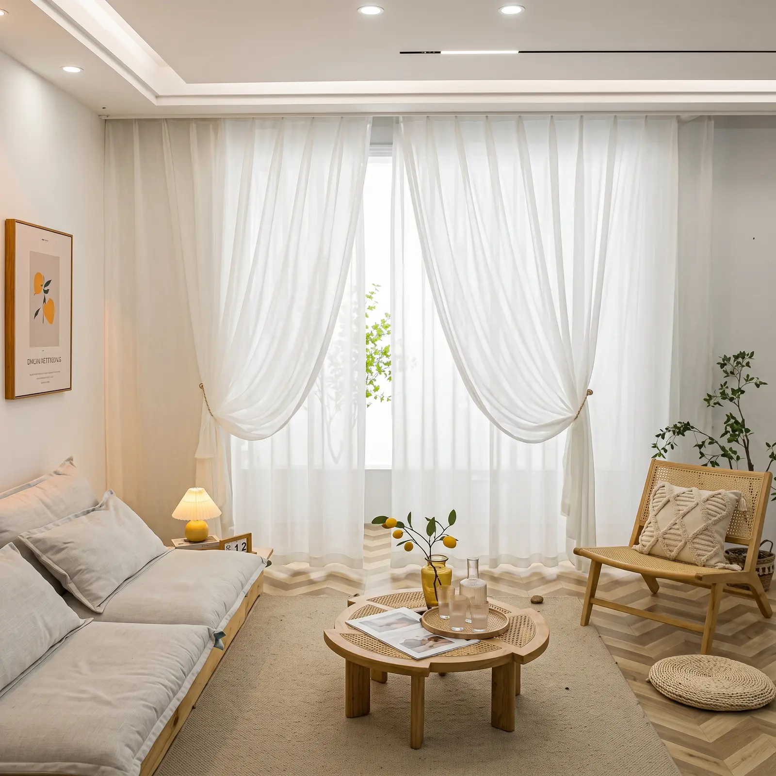 Chiffon Curtains fitted in a Dubai home