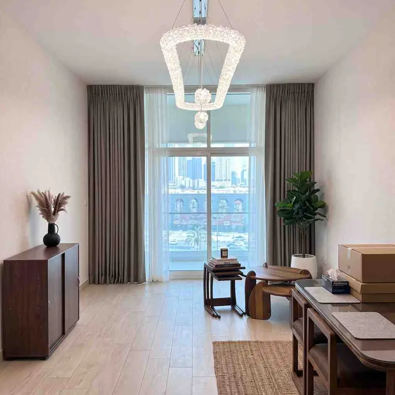 Double Pinch Pleat Curtains in Dubai South Villa
