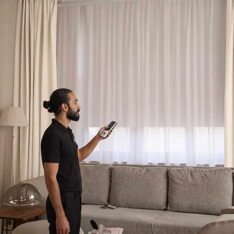 Motorized Curtains in Living Room