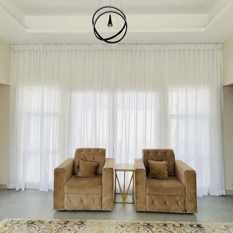 Sheer Curtains in Golden Mile Palm